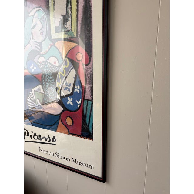 Vintage Framed Pablo Picasso “Woman with Book” Norton Simon Museum Exhibition Poster For Sale - Image 9 of 12