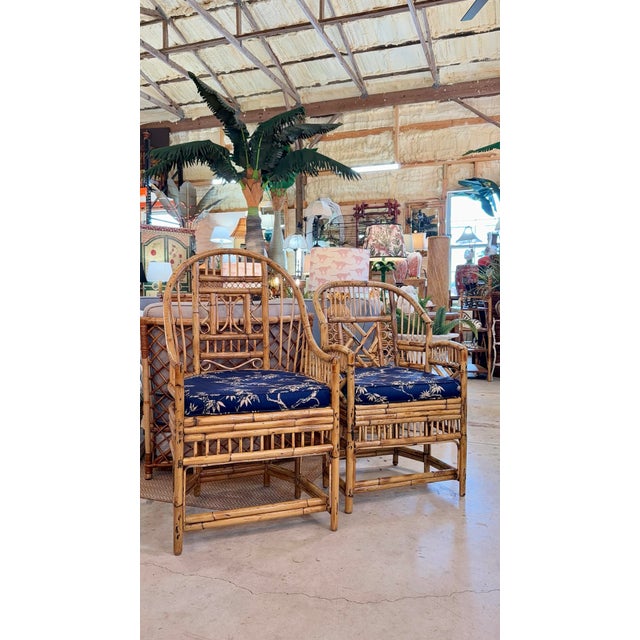 Vintage Refinished Organic Modern Brighton Pavilion Style Rattan Cane Side Chair For Sale - Image 12 of 12