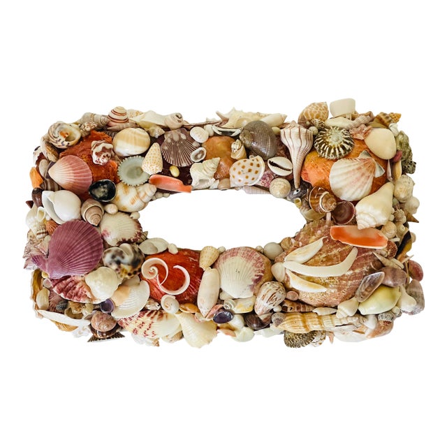 Sea Shell Encrusted Tissue Box For Sale