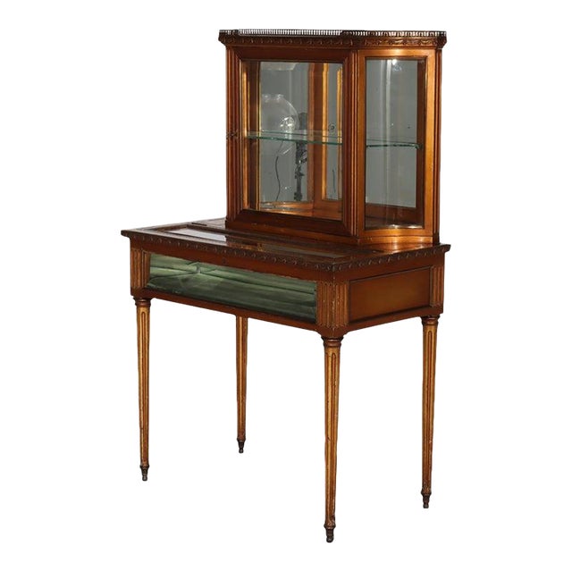 Antique French Louis XVI Gilt Wood & Ormolu Vitrine C1920 For Sale