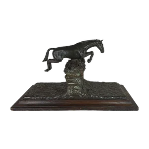 Bronze Art Object Depicting Steeplechase by Piga, 20th Century