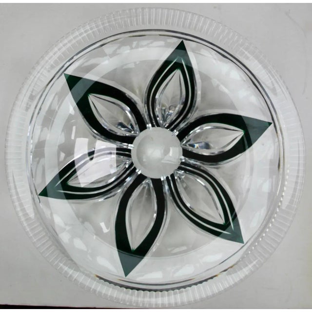 Crystal Centerpiece Fruits Bowl Cut to Clear from Val Saint Lambert, 1950 For Sale - Image 6 of 12