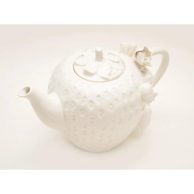 White Handmade Chinese Porcelain Teapot For Sale - Image 8 of 11