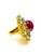 2020s Bochic “Orient” Natural Ruby & Aquamarine Ring Set In 18K Gold & Silver For Sale - Image 5 of 14