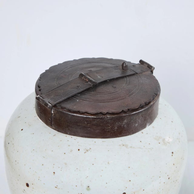 Early 20th Century Porcelain Covered Tea Jars - A Pair For Sale - Image 5 of 7