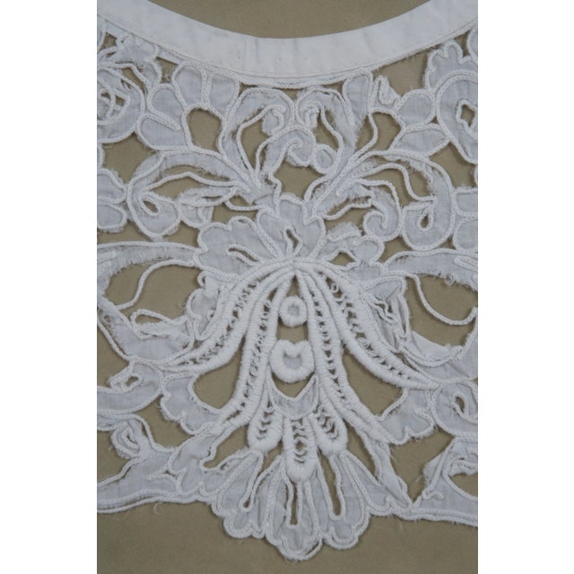 Antique Victorian Framed Ornate Reticulated Floral Lace Collar Yoke For Sale - Image 6 of 10