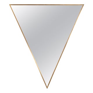 Handcrafted Triangular Brass Mirror attributed to Sandro Petti, Rome, Italy, 1970s For Sale