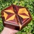 Mid-Century Modern Vintage MCM Japanese Muku Yosegi Wood Parquetry Hexagonal Jewelry Box – Gullwing Lid ​- Mid Century Modern Decor For Sale - Image 3 of 10
