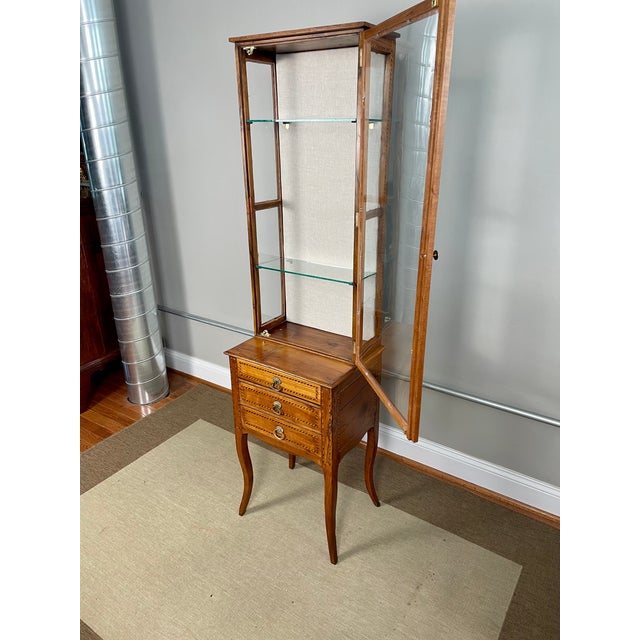 18th Century French Provincial Petite Display Cabinet on Chest For Sale - Image 17 of 18