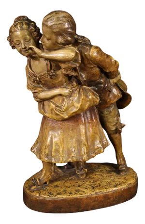 Gallant Scene Sculpture, 1950, Terracotta