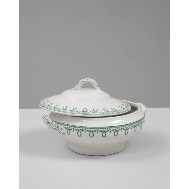 20th Century Belgian Special Edition Porcelain Tureen With Lid For Sale - Image 4 of 18