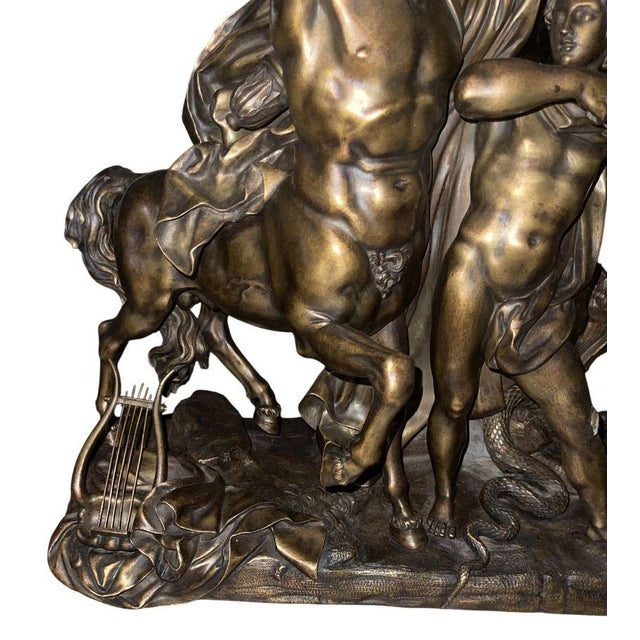 Bronze 19th Century Bronze Sculpture “The Education of Achilles by the Centaur Chiron” After F. Rude For Sale - Image 8 of 11