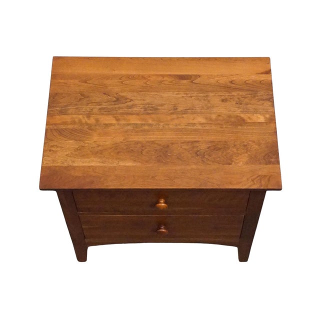 1990s Ethan Allen American Impressions Collection Solid Cherry 24" Two Drawer Nightstand 24-5406 For Sale - Image 5 of 14