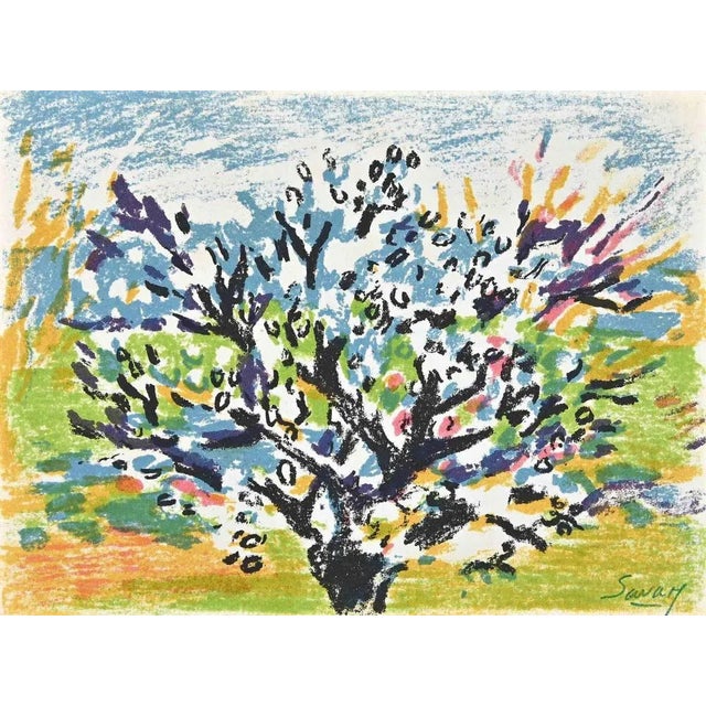 The Spring Tree is an original Lithograph realized by Robert Savary in 1976. Signed on the plate on the lower and dated...