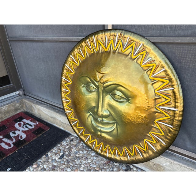 Mid-Century Modern 1960s Italian Modern Enameled Sun Sculpture For Sale - Image 3 of 11