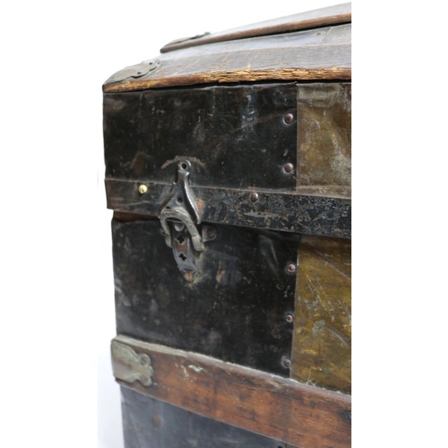 Antique American Dome Top Trunk For Sale - Image 11 of 13