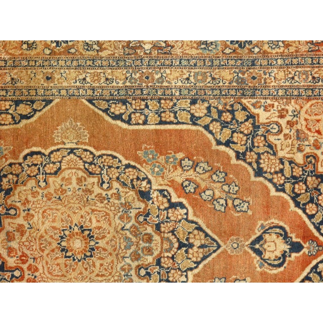Late 19th Century Antique Tabriz Hajjalili Rug - 4′1″ × 5′6″ For Sale - Image 4 of 5