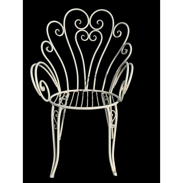 White Provencal Armchairs in Wrought Iron, 1960s, Set of 4 For Sale - Image 8 of 14