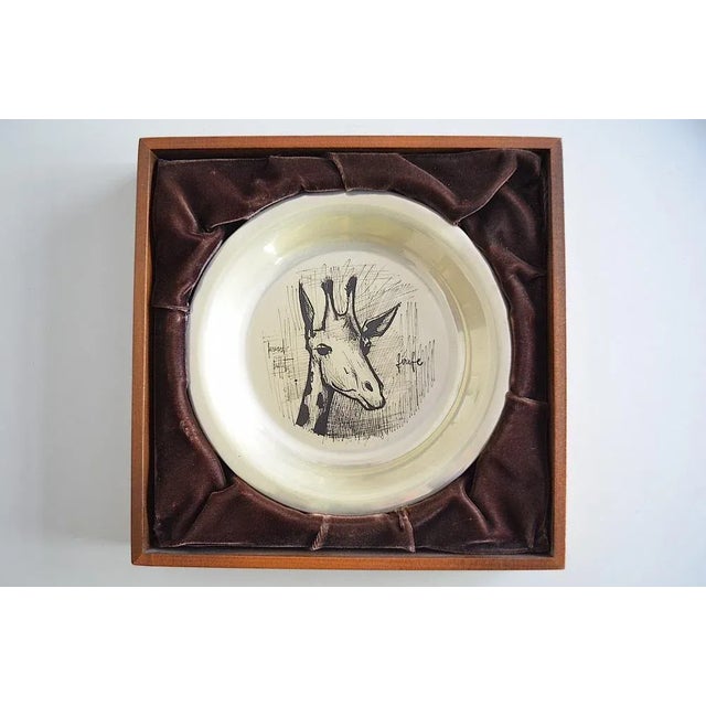 Beautiful sterling silver waller from Bernard Buffet. Sterling Siber in the wooden frame with a velvet. - On the back ref....