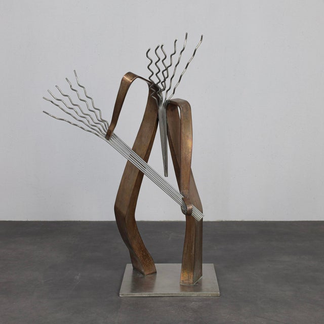 André Van Der Linden, The Chord / Het Akkoord Abstract Sculpture, 2002, Stainless Steel & Bronze For Sale - Image 11 of 11