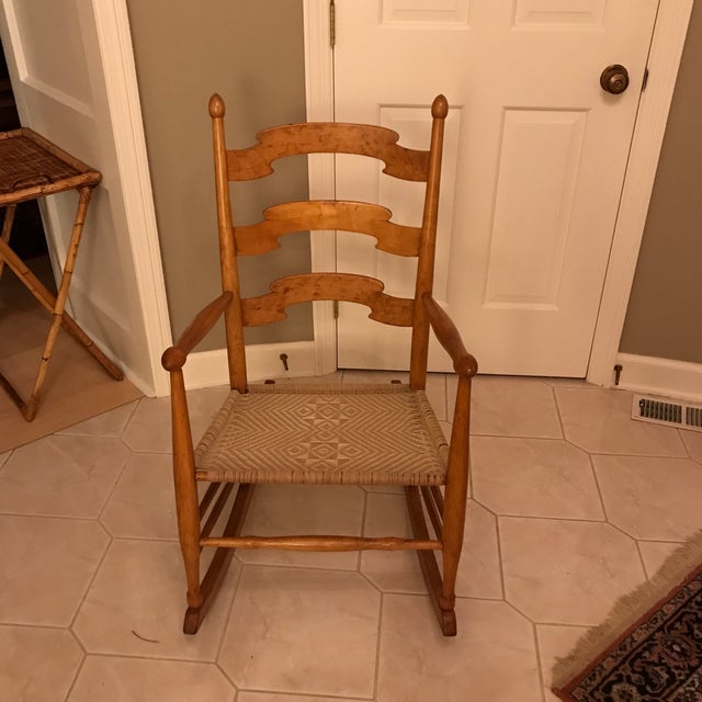 Shaker Ladder Back Style Armed Rocking Chair | Chairish