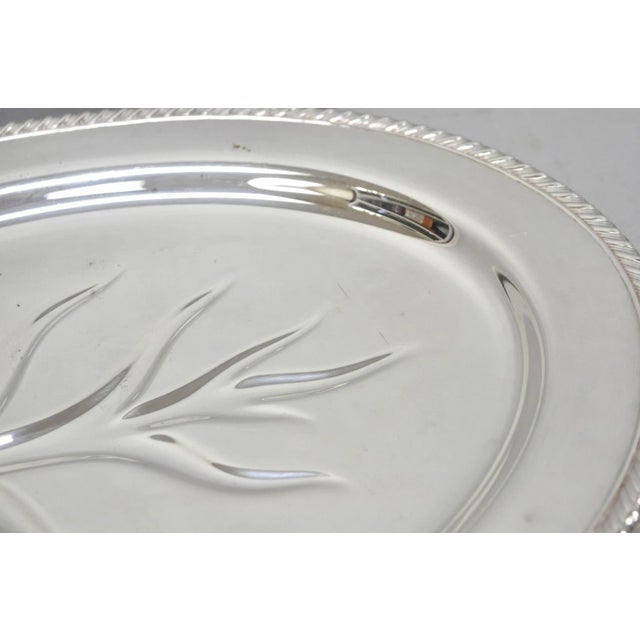 Vintage w.m. Rogers 810 Regency Silver Plated Oval Meat Cutlery Serving Platter For Sale - Image 9 of 13