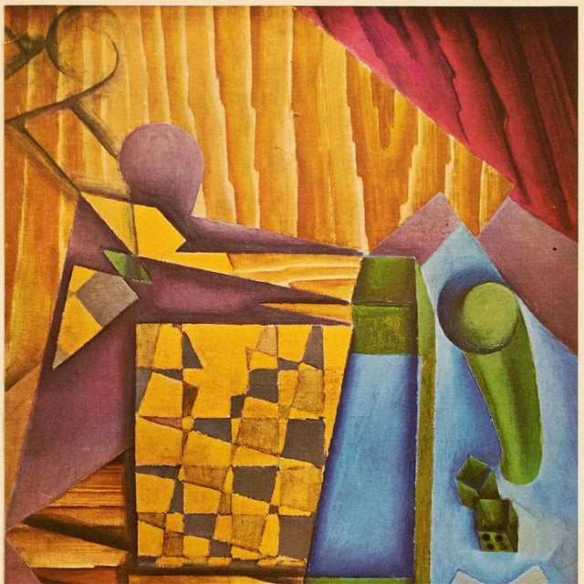 The School of Paris 1940s After Juan Gris "Backgammon", First Edition Cubist Swiss Offset Lithograph For Sale - Image 3 of 10