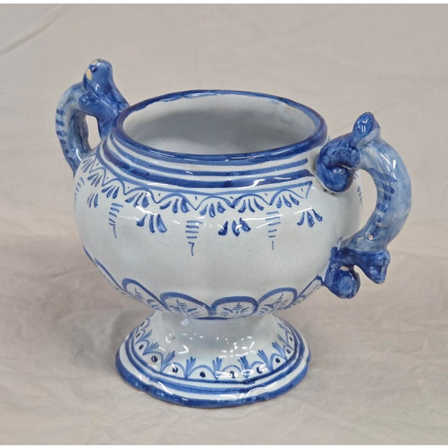 Vintage Spanish Talavera Blue and White 16 Piece Coffee Set For Sale In Denver - Image 6 of 15