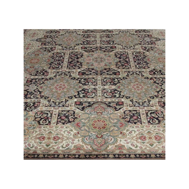 Black Handwoven Indian Agra Area Rug 9x12 For Sale - Image 8 of 9
