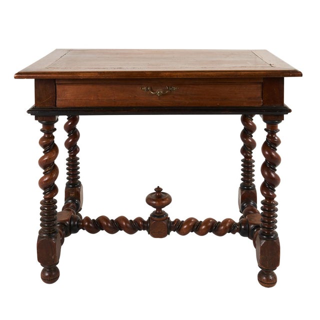 18th Century 18th Century Schumacher Louis XIII Style Portuguese Table with Barley Twist Legs For Sale - Image 5 of 5