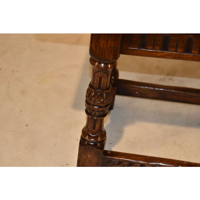 Wood Edwardian Oak Joint Bench From England, Circa 1900 For Sale - Image 7 of 8