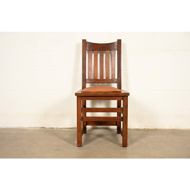A beautiful antique Mission or Arts & Crafts period side chair, desk chair, or dining chair By Charles P. Limbert Co. USA,...
