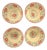 Asian Modern Bat Trang Vietnamese Pho Bowls or Ramen Bowls Hand Painted With Floral and Vine Pattern - Set of 4 For Sale