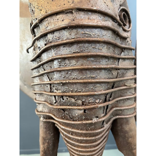 2000 - 2009 Metal Elephant Head Sculpture by by Renown Kenyan Artist Kioko Mwitiki For Sale - Image 5 of 12