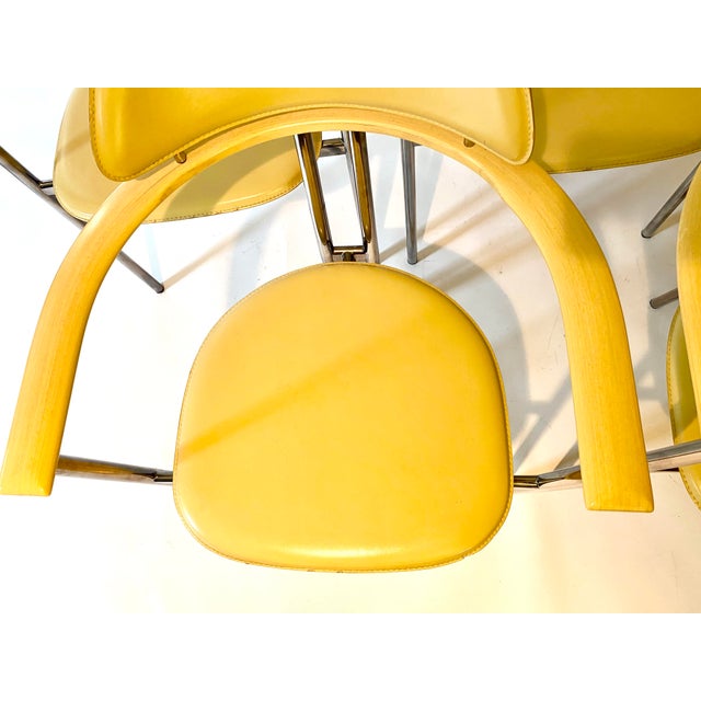 Wood Modern Yellow Chairs, 2000s, Set of 5 For Sale - Image 7 of 18