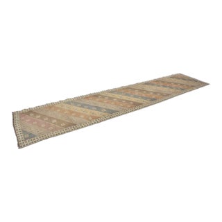 1950s Colorful Diagonal Stripe Runner For Sale