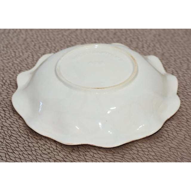 1960s Bay Keramik West German Pansy Flower Yellow Green & Gold Glaze Ceramic Bowl For Sale In Palm Springs - Image 6 of 7