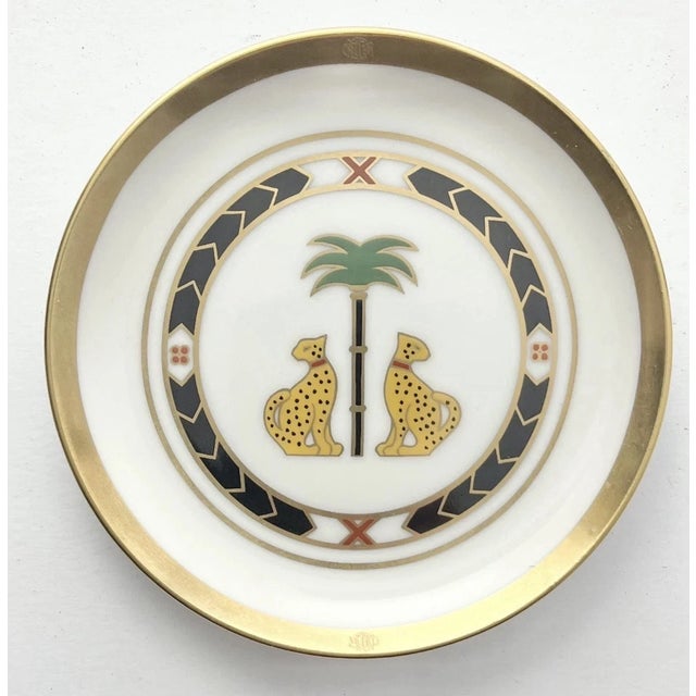 1990s 1990s Christian Dior "Casablanca" Porcelain Table Lighter & Round Ashtray Set For Sale - Image 5 of 16