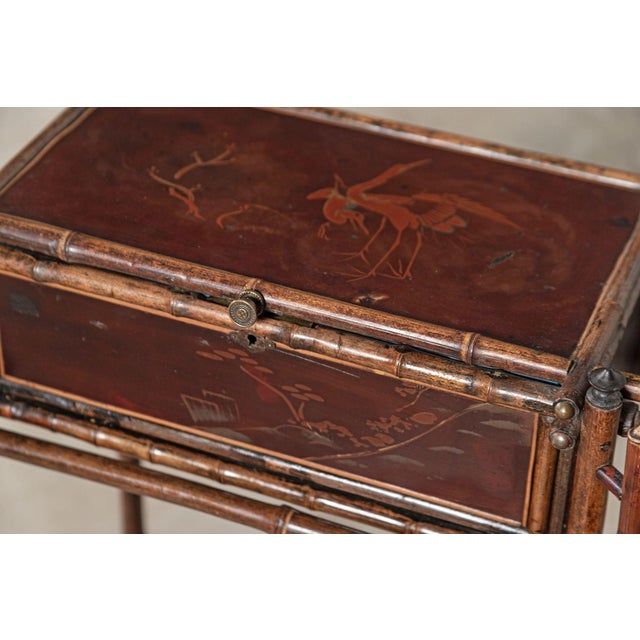 English Chinoiserie Bamboo Side Table, 1860 For Sale - Image 3 of 18