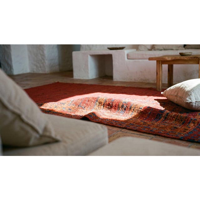Textile 1940s Red Stripe Kilim Antique n.w. Persian Flat-Weave Rug 7'8" X 9' Wool Carpet For Sale - Image 7 of 8