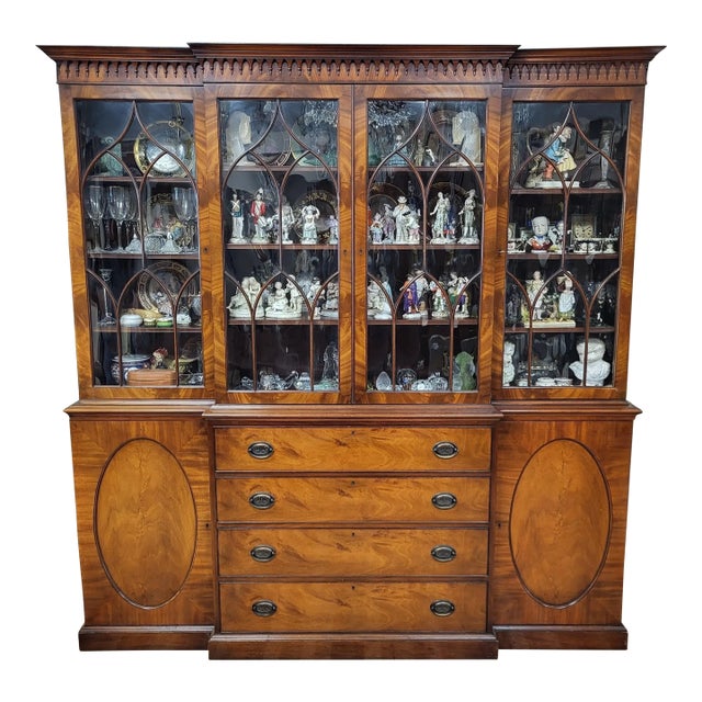 Vintage American Fitted Desk Interior Bookcase Breakfront For Sale