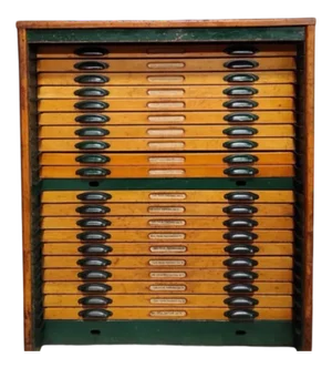 Vintage Industrial Printers Cabinet