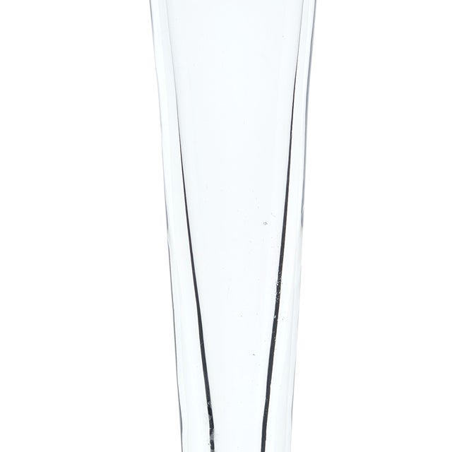 Late 20th Century Studio Nova 1996 Italian Crystal Trumpet Pedestal Vase – Modernist Clear Glass For Sale - Image 5 of 8