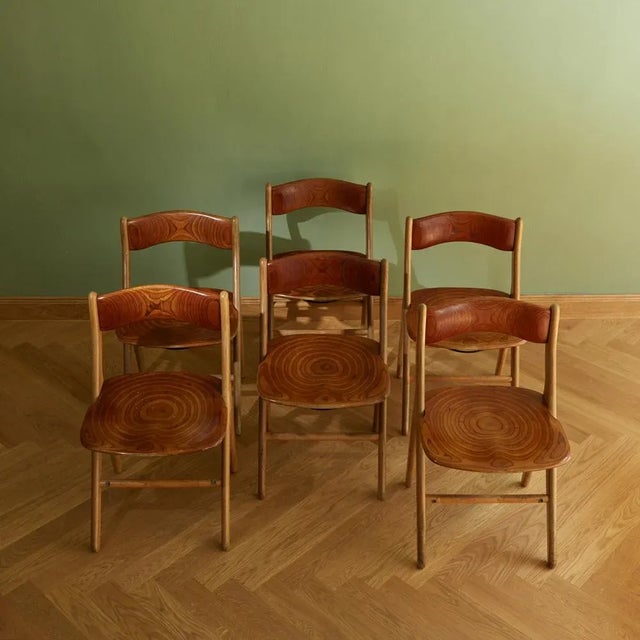 Wood Dining Table and Chairs by Marc Held for Ibm, 1980s, Set of 7 For Sale - Image 7 of 13