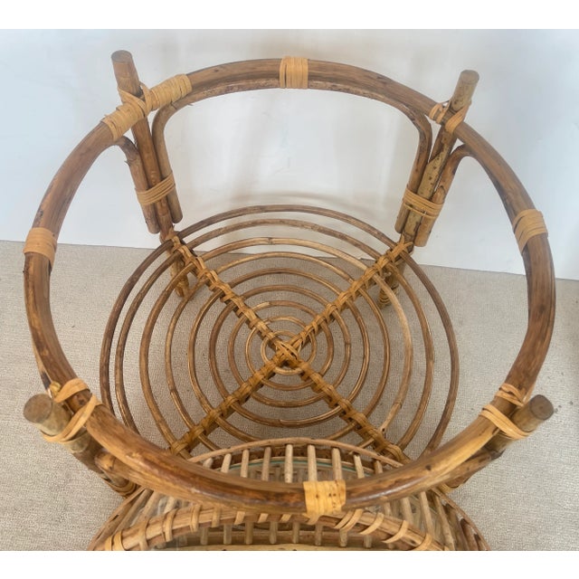 Camel Vintage Rattan Tray Tables, Glass Insert, a-Pair For Sale - Image 8 of 14