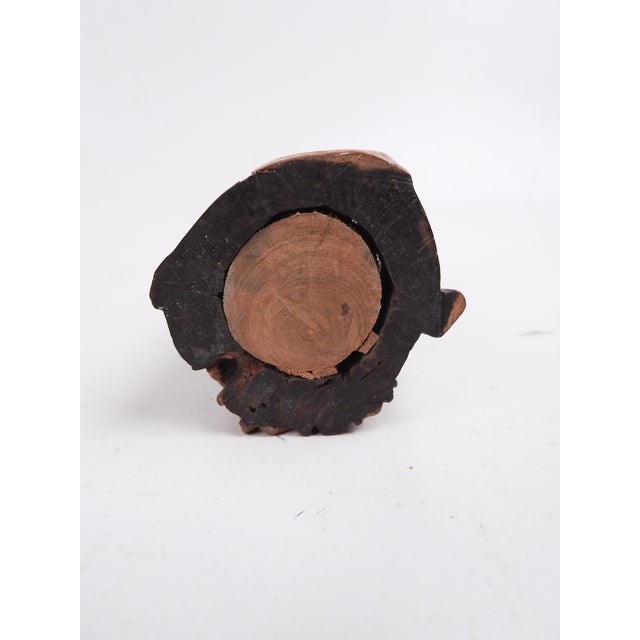 Vintage Folk Art Hand Carved Brush or Pen Holder Fruit and Foliage For Sale In Seattle - Image 6 of 7