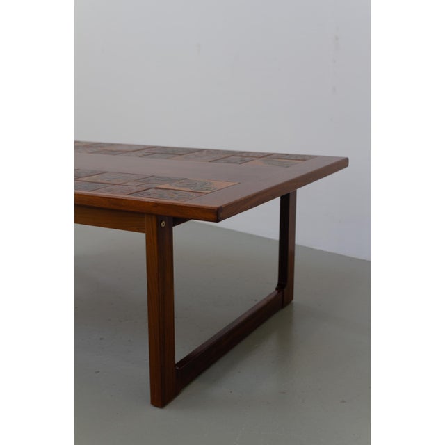 1970s Danish Rosewood Coffee Table with Ceramic Tiles by Tue Poulsen, 1970s For Sale - Image 5 of 18