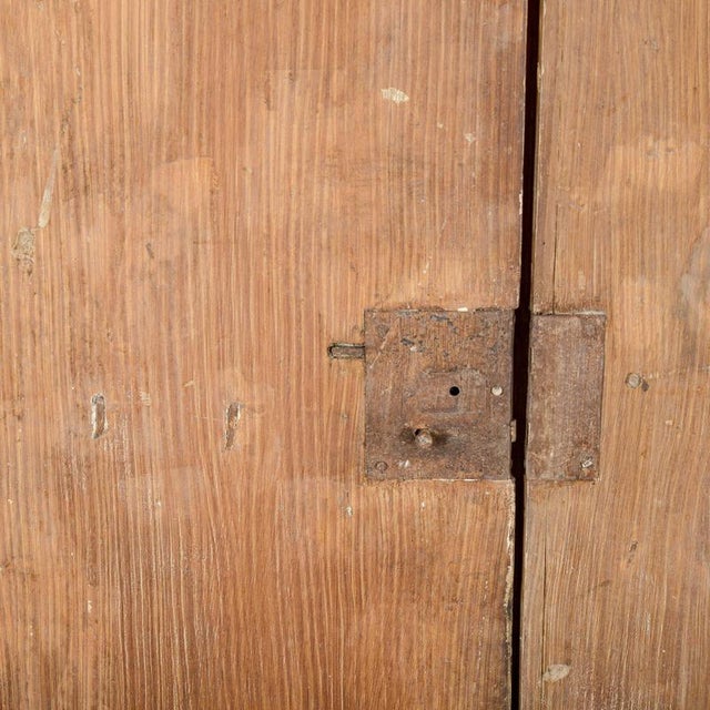 Brown Lacquered Door with Decorations, 18th Century For Sale - Image 8 of 9
