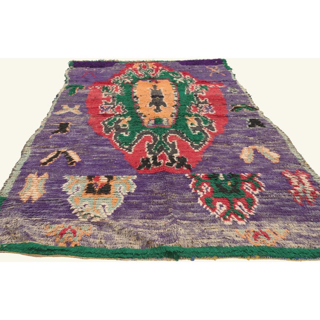 Tribal Vintage Boujad Moroccan Rug, 03'08 X 07'06 For Sale - Image 3 of 10