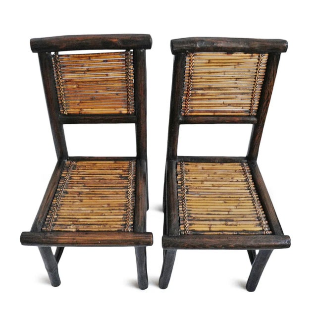 English Vintage Pair of Bamboo Chairs For Sale - Image 3 of 9